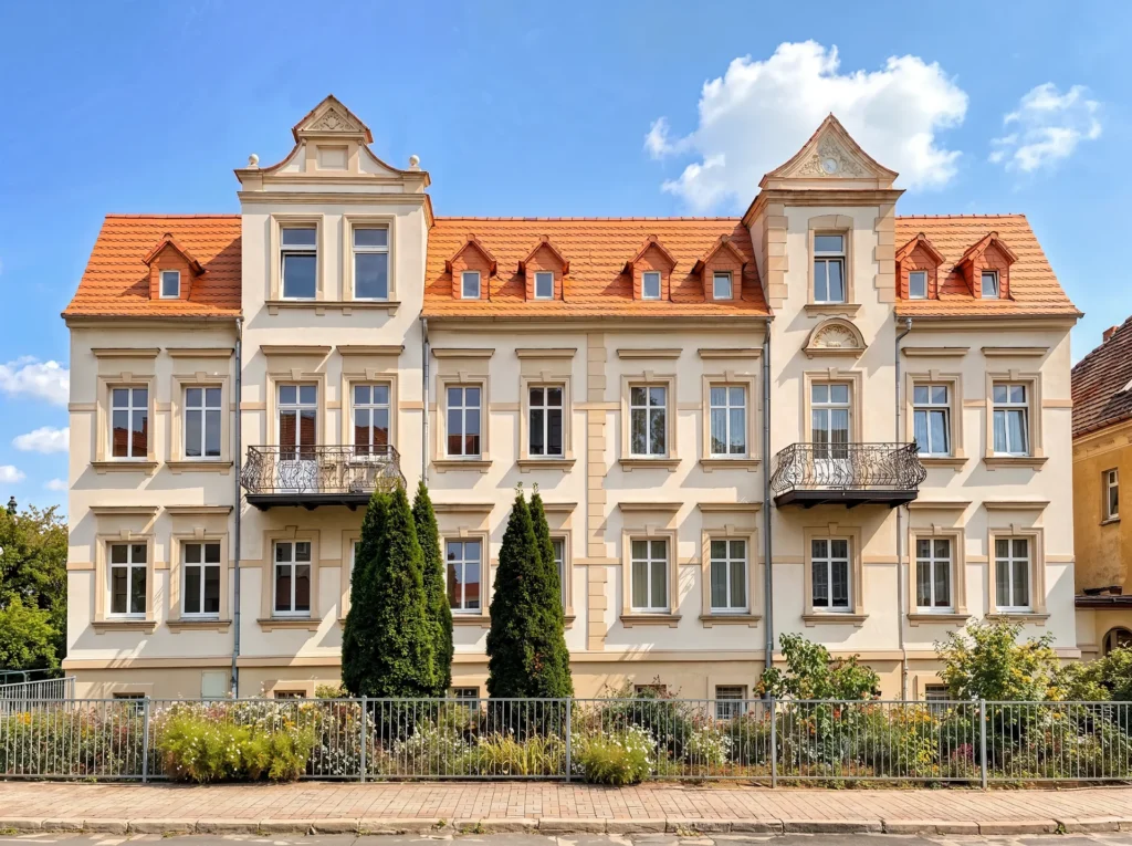 Renowacja zabytkowej kamienicy z czerwonym dachem – projekt TRINN architekci